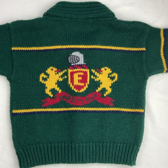 Vintage 90s The Eagle’s Eye Varsity cable cardigan sweater - Picture 5 of 11